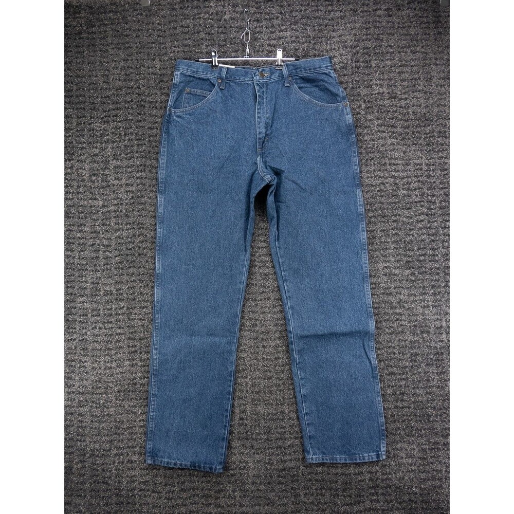 Wrangler Jeans  Mens Mens 36x32 Actual 35x32.5 Blue 5 Star Regular Fit Denim NWT